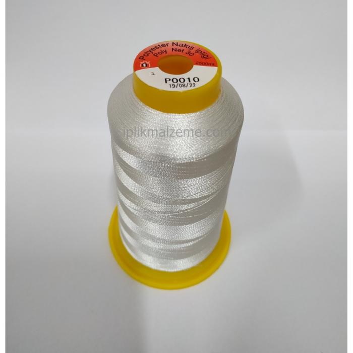 Polynet 30 No Polyester Nakış İpliği 2500 mt Beyaz